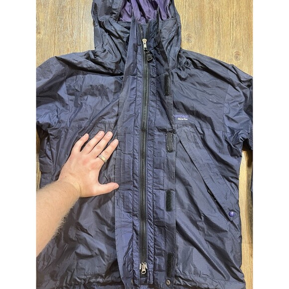 Vintage Moonstone Gore-Tex Jacket Mens M Blue  Ripstop 2 Way Zip Vented Hooded - Picture 5 of 15